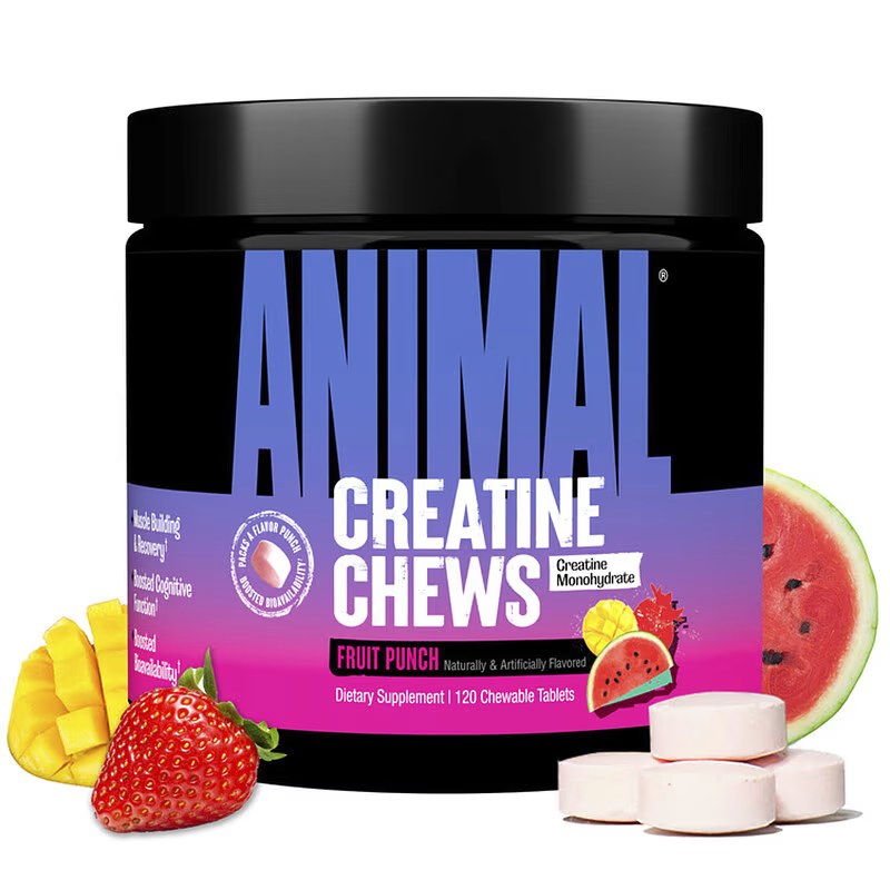 Pote de Animal Creatine Chews sabor fruit punch