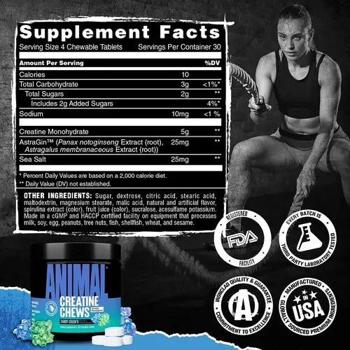 Supplement facts do Animal Creatine Chews